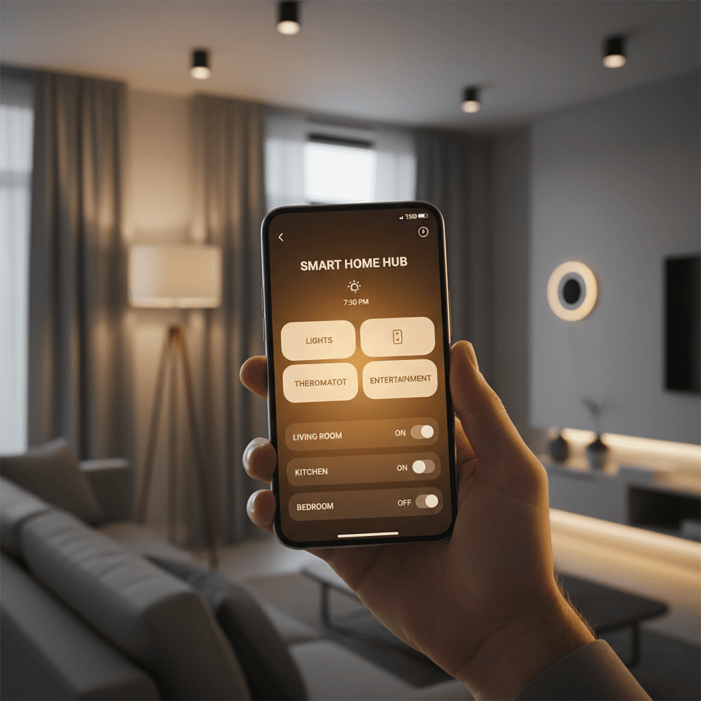 Control inteligente del hogar con Tuya en smartphone