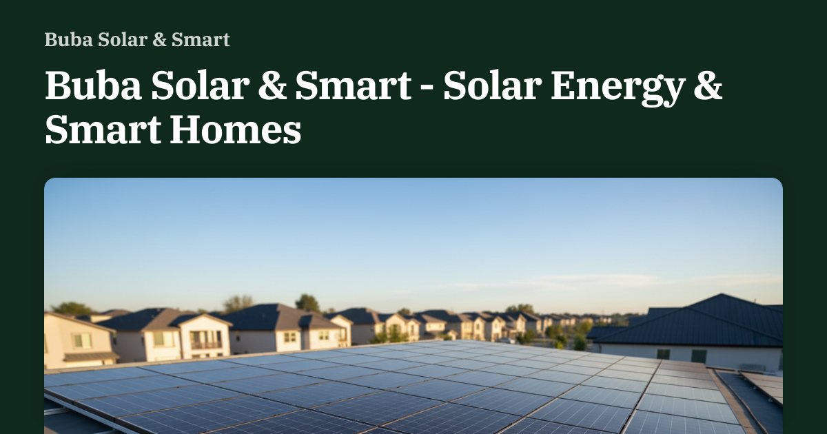 Buba Solar & Smart - Solar Energy & Smart Homes